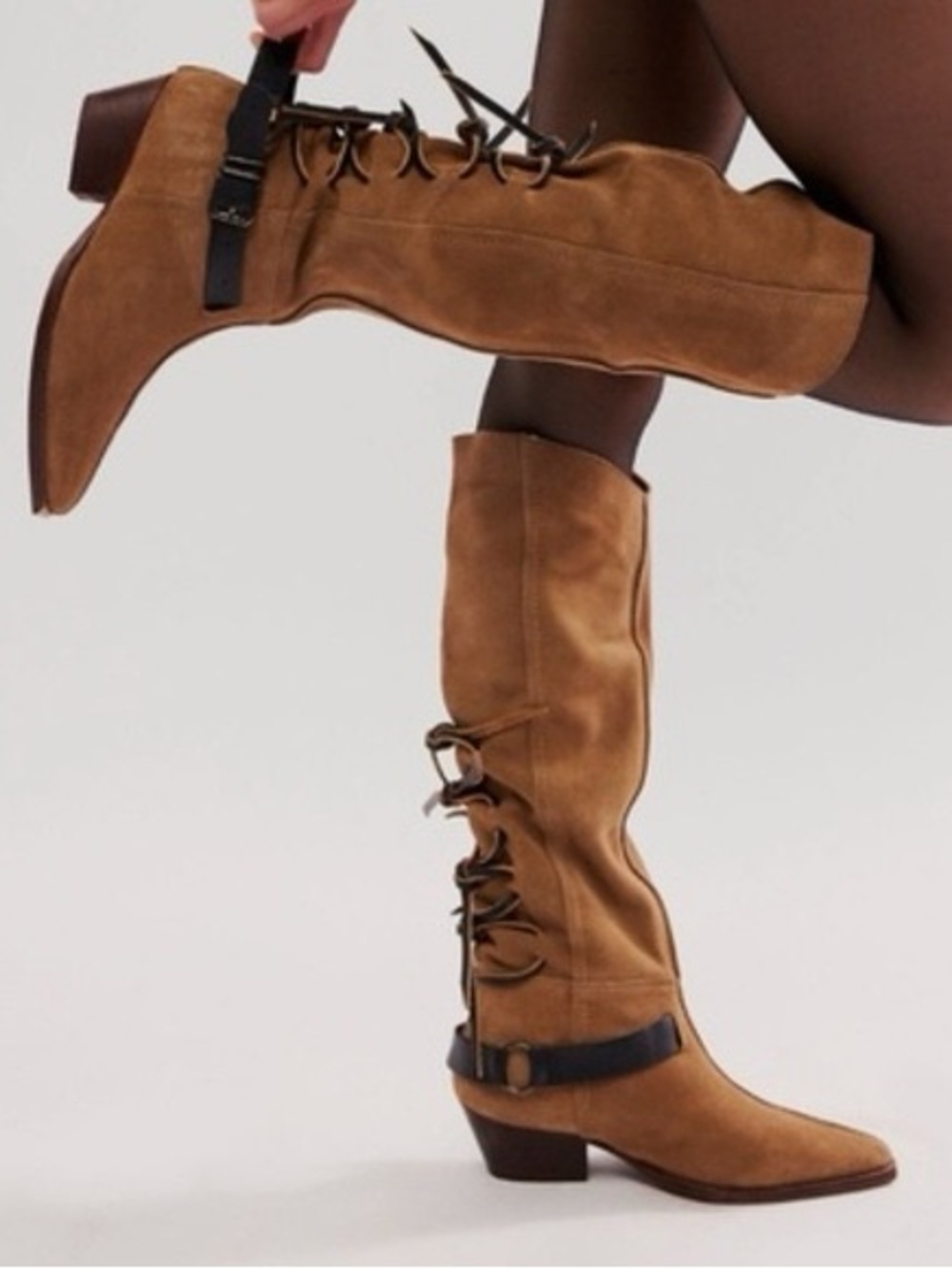 Free People Back-Lace Sway Low Slouchy Boots